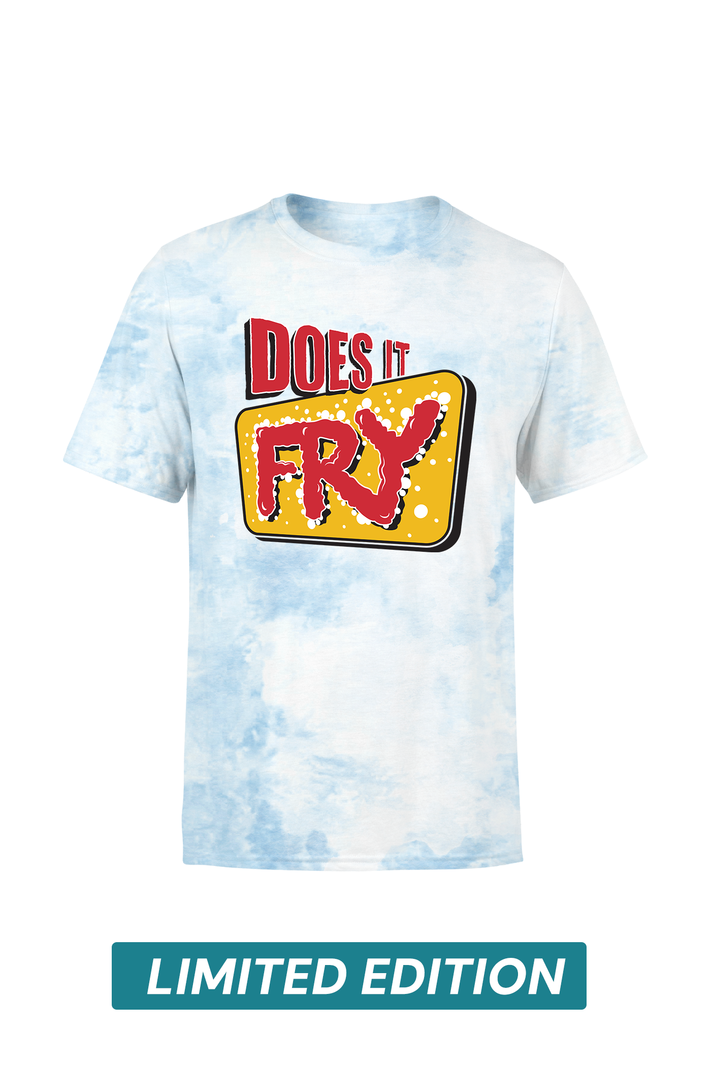 Dazza Does It Fry Short Sleeve T-Shirt - Tie Dye Blue (Limited Edition)