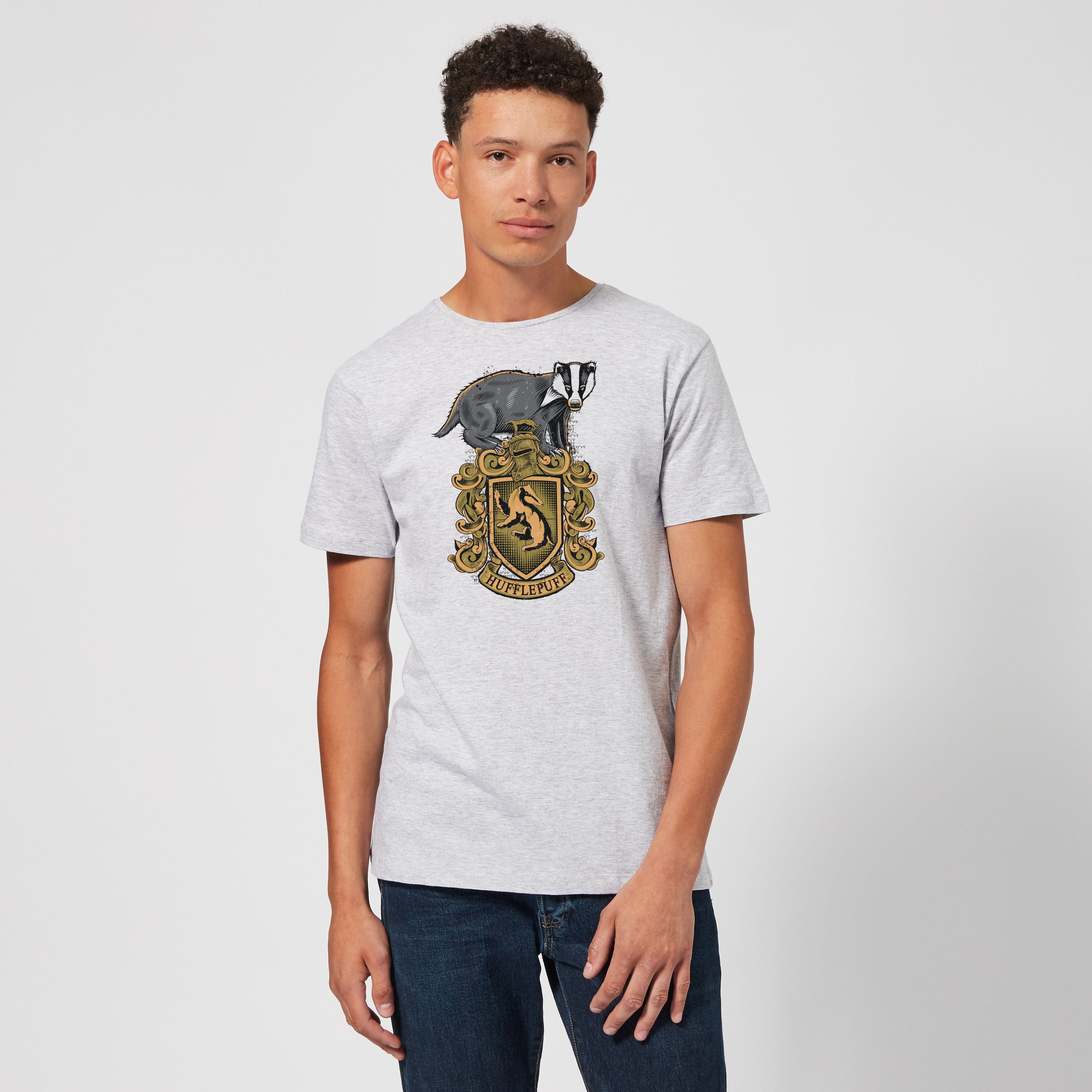 Official Harry Potter Hufflepuff Drawn Crest Unisex T-Shirt