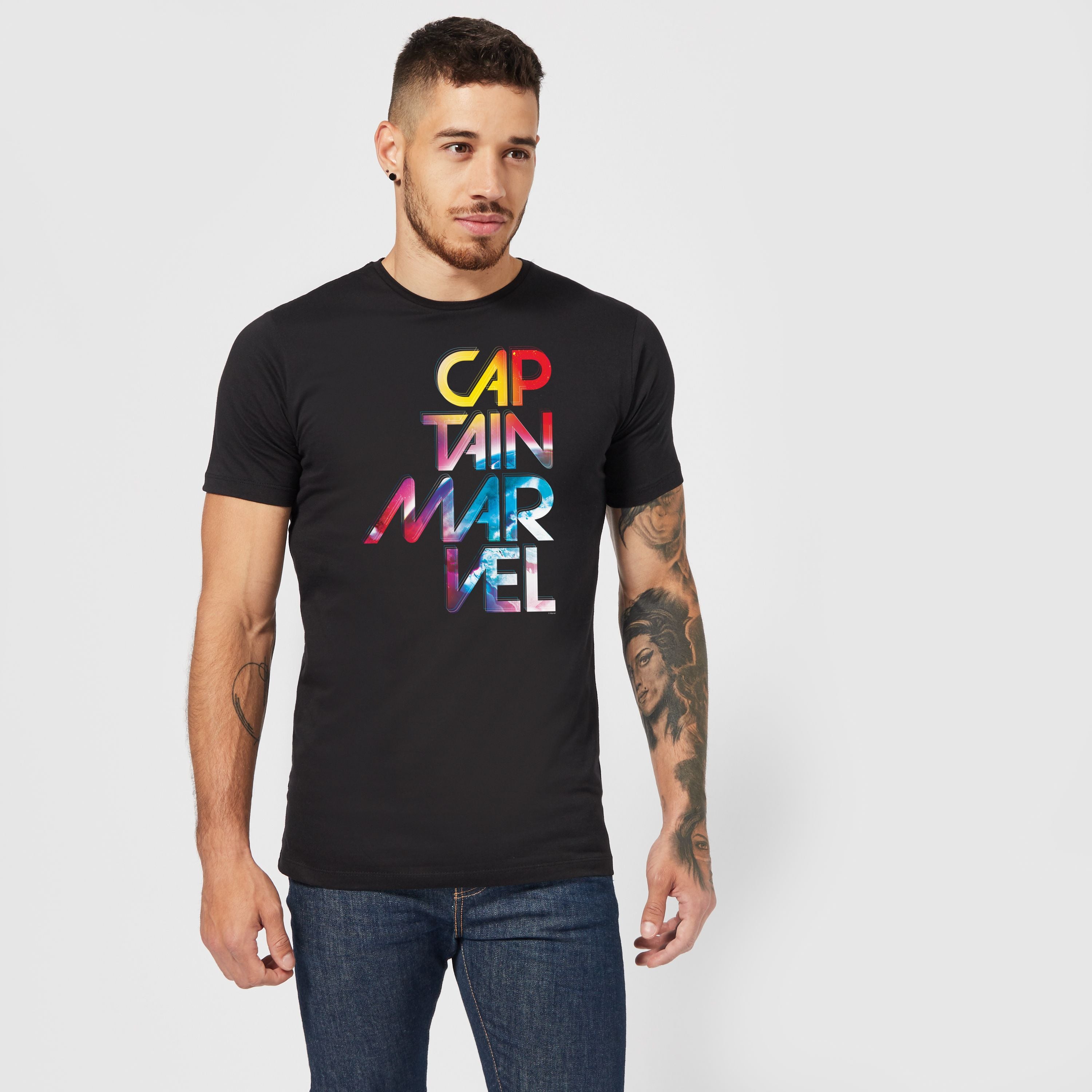 Official Marvel Captain Marvel Galactic Text Unisex T-Shirt