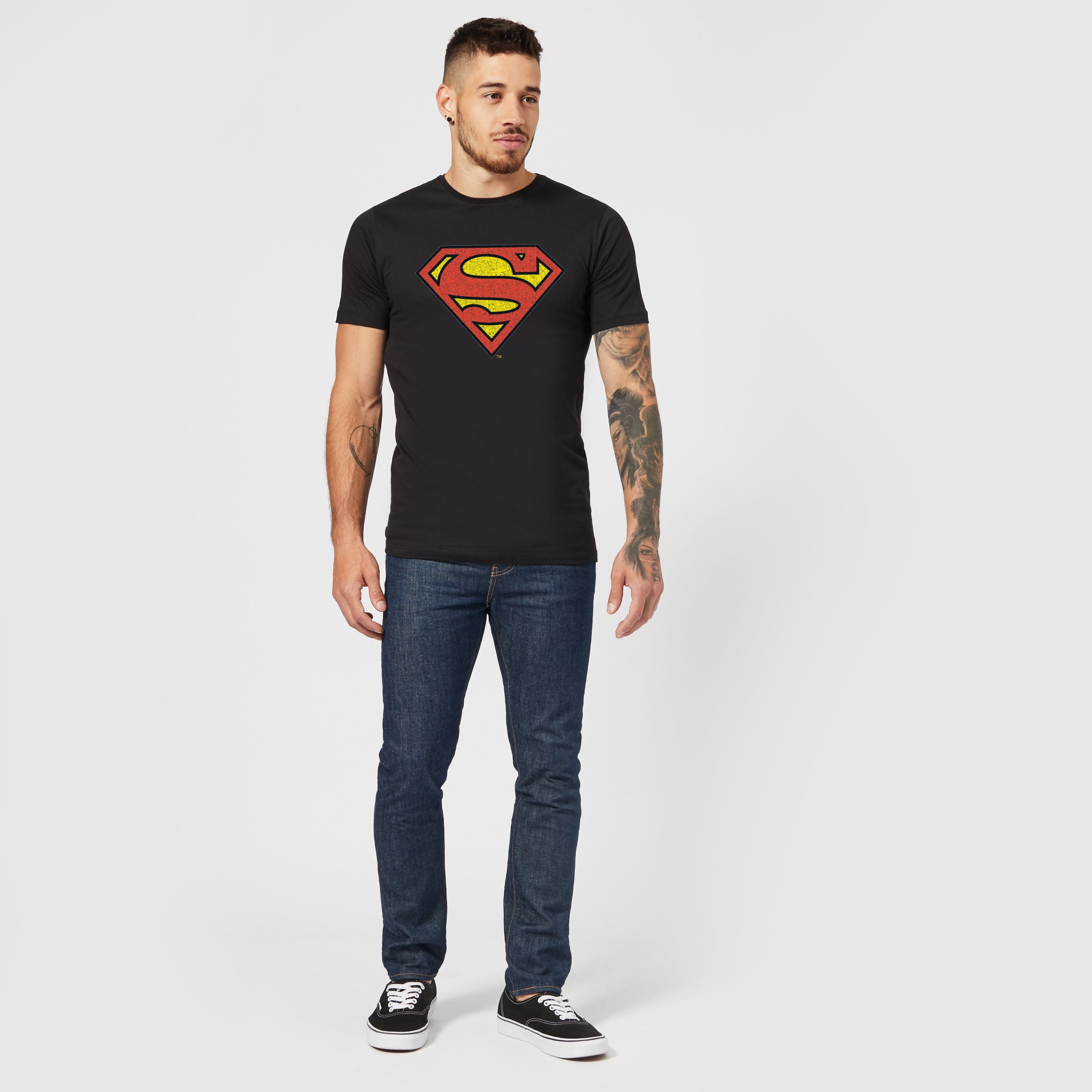 Official DC Comics Superman Original Superman Crackle Logo Unisex T-Shirt