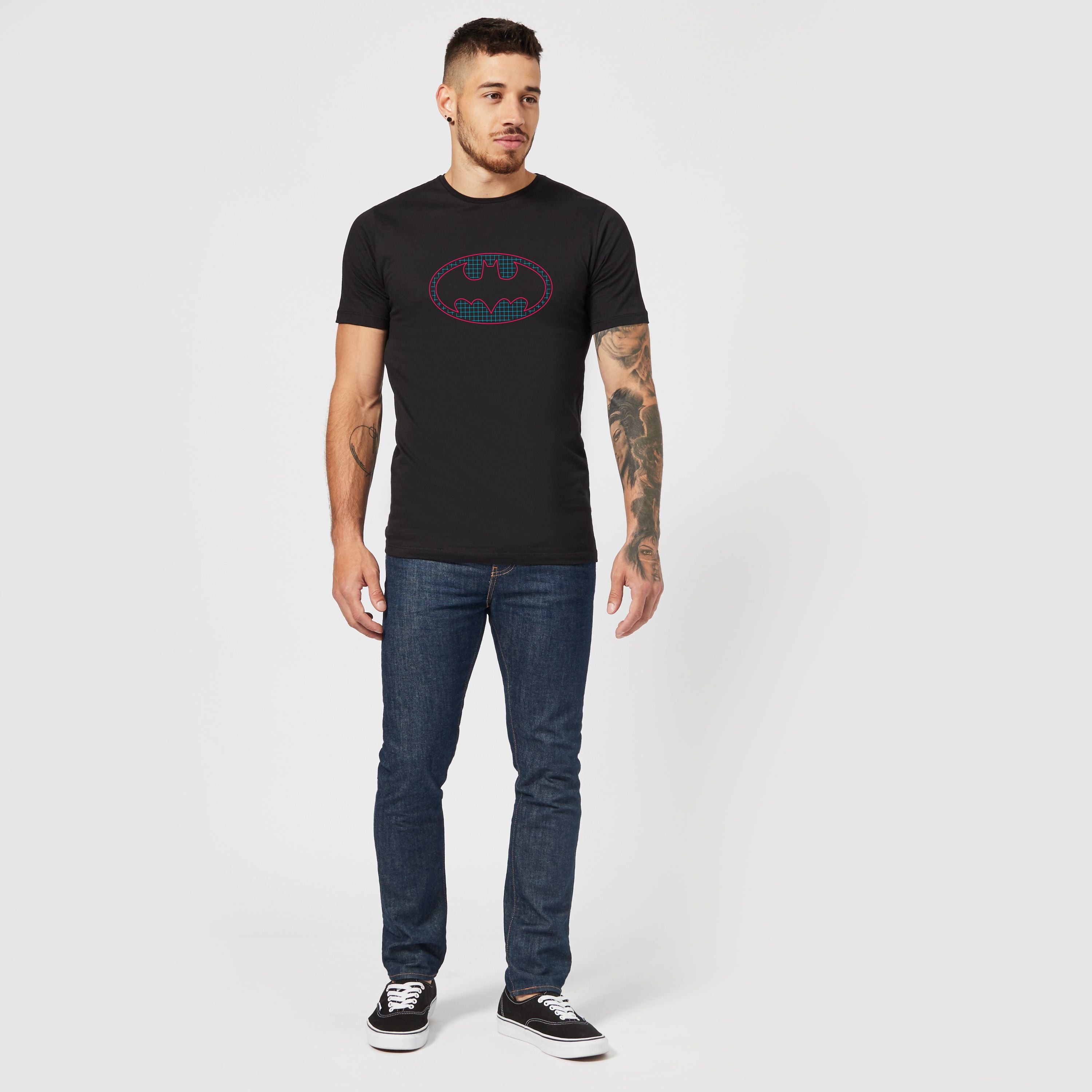 Official DC Comics Justice League Batman Retro Grid Logo Unisex T-Shirt