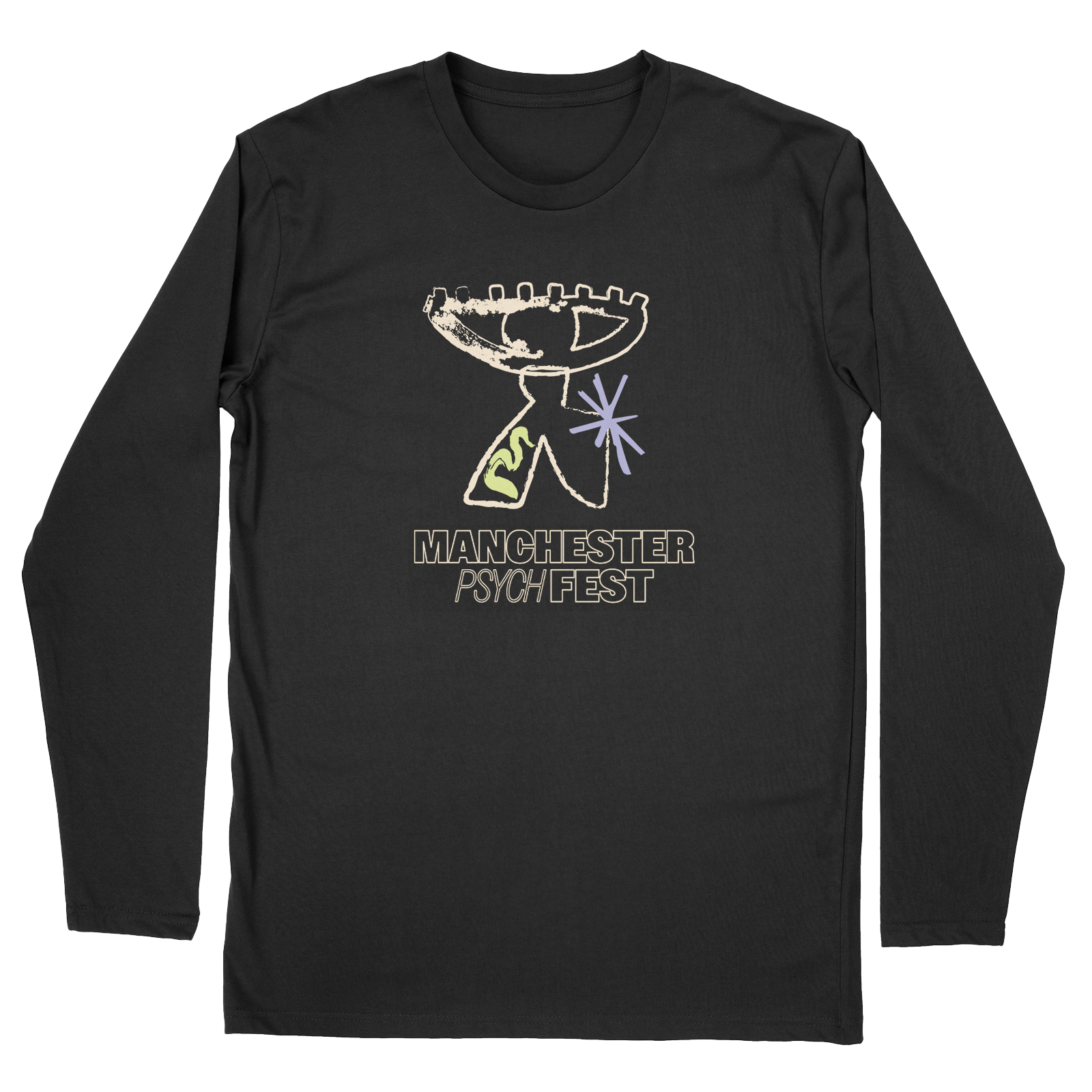 Manchester Psych Fest 2025 Festival Long Sleeve T-Shirt - Black