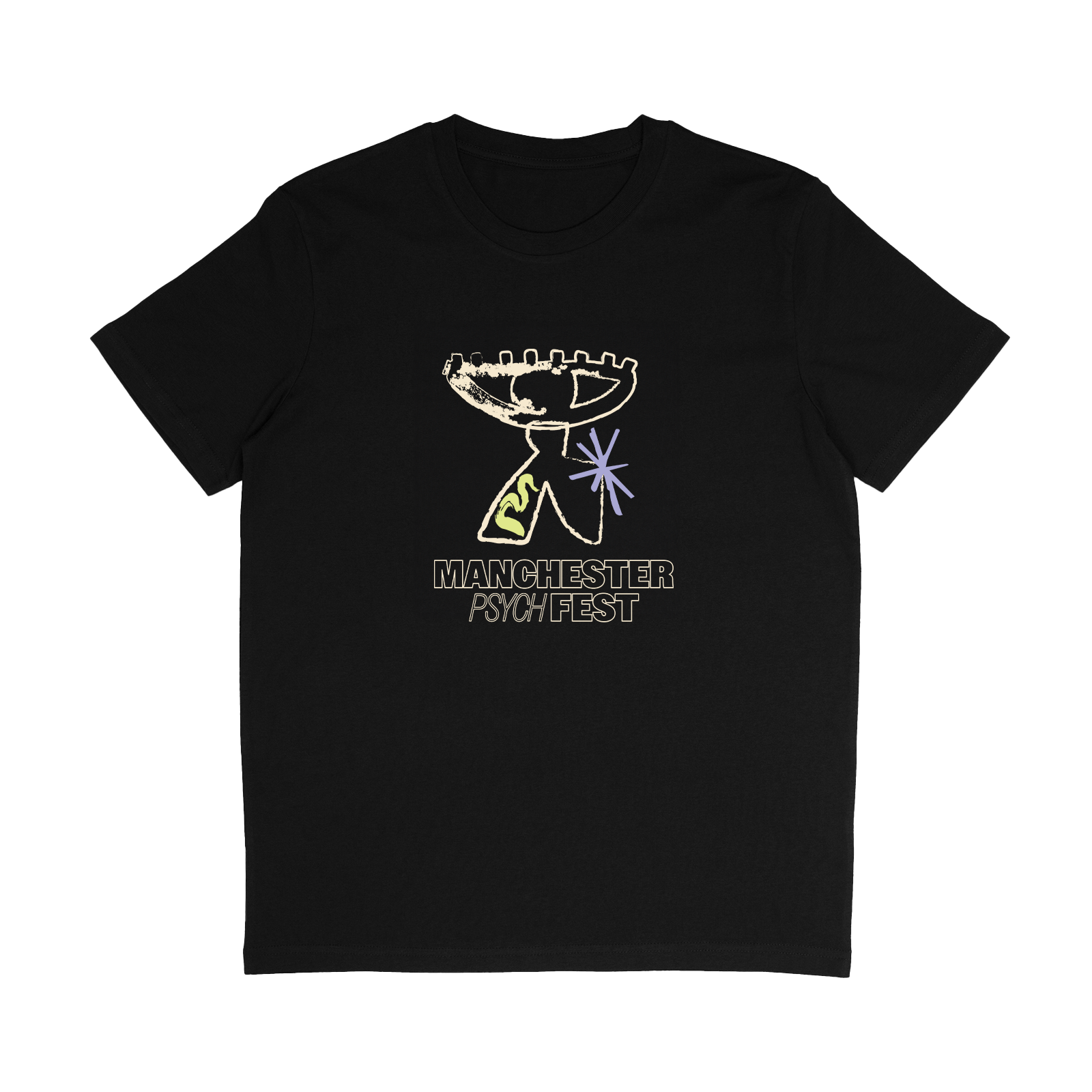 Manchester Psych Fest 2025 Festival Short Sleeve T-Shirt - Black