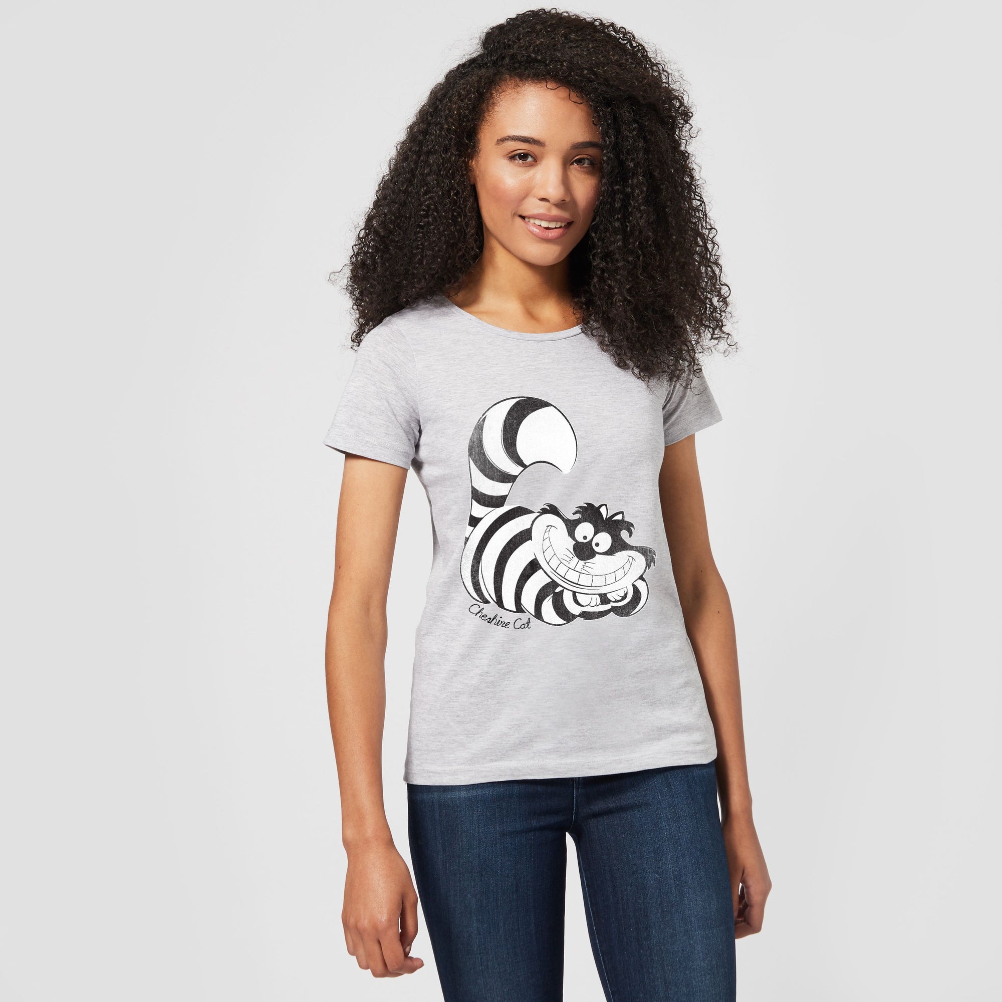 Official Disney Alice In Wonderland Cheshire Cat Mono Women's T-Shirt