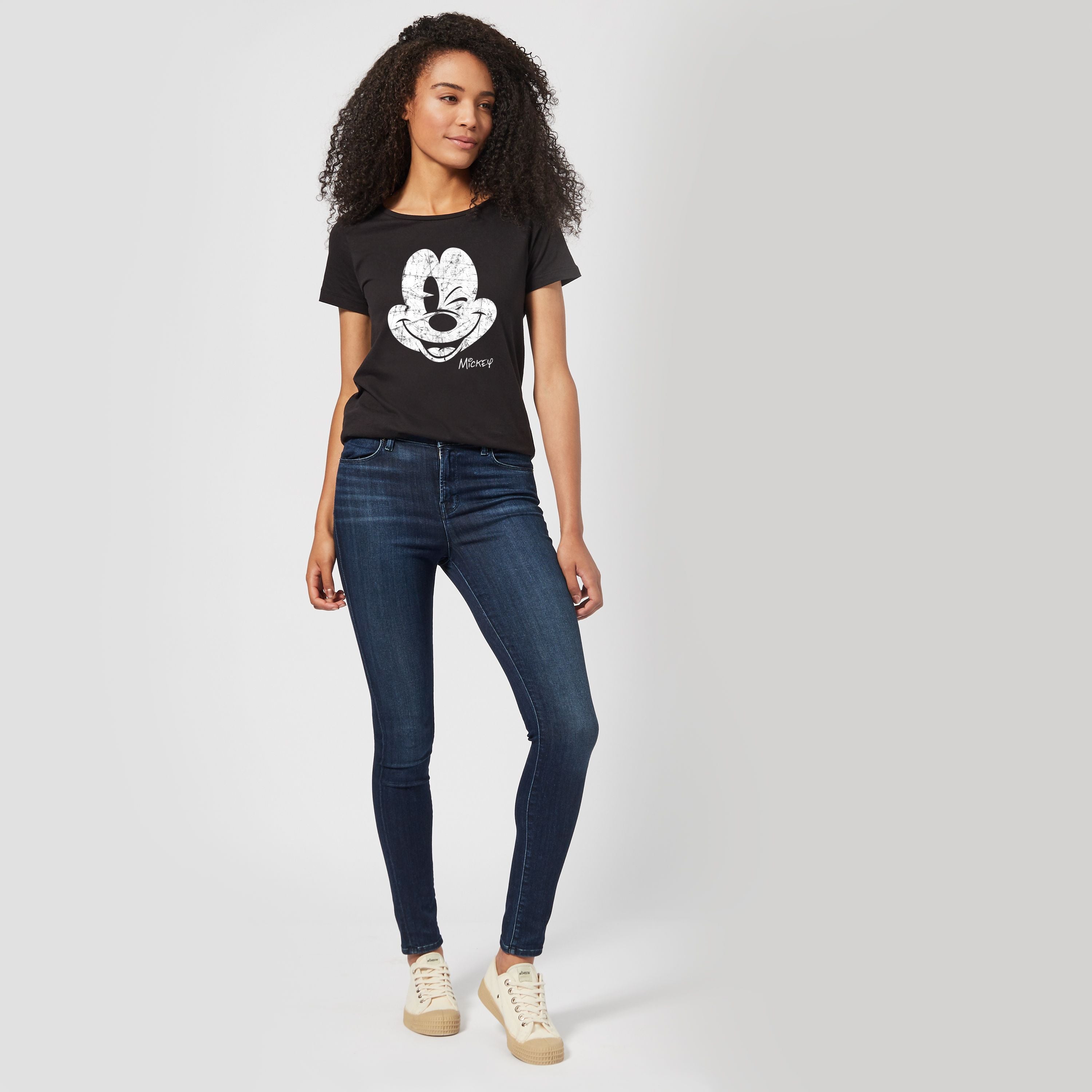 Official Disney Mickey Mouse Worn Face Women's T-Shirt