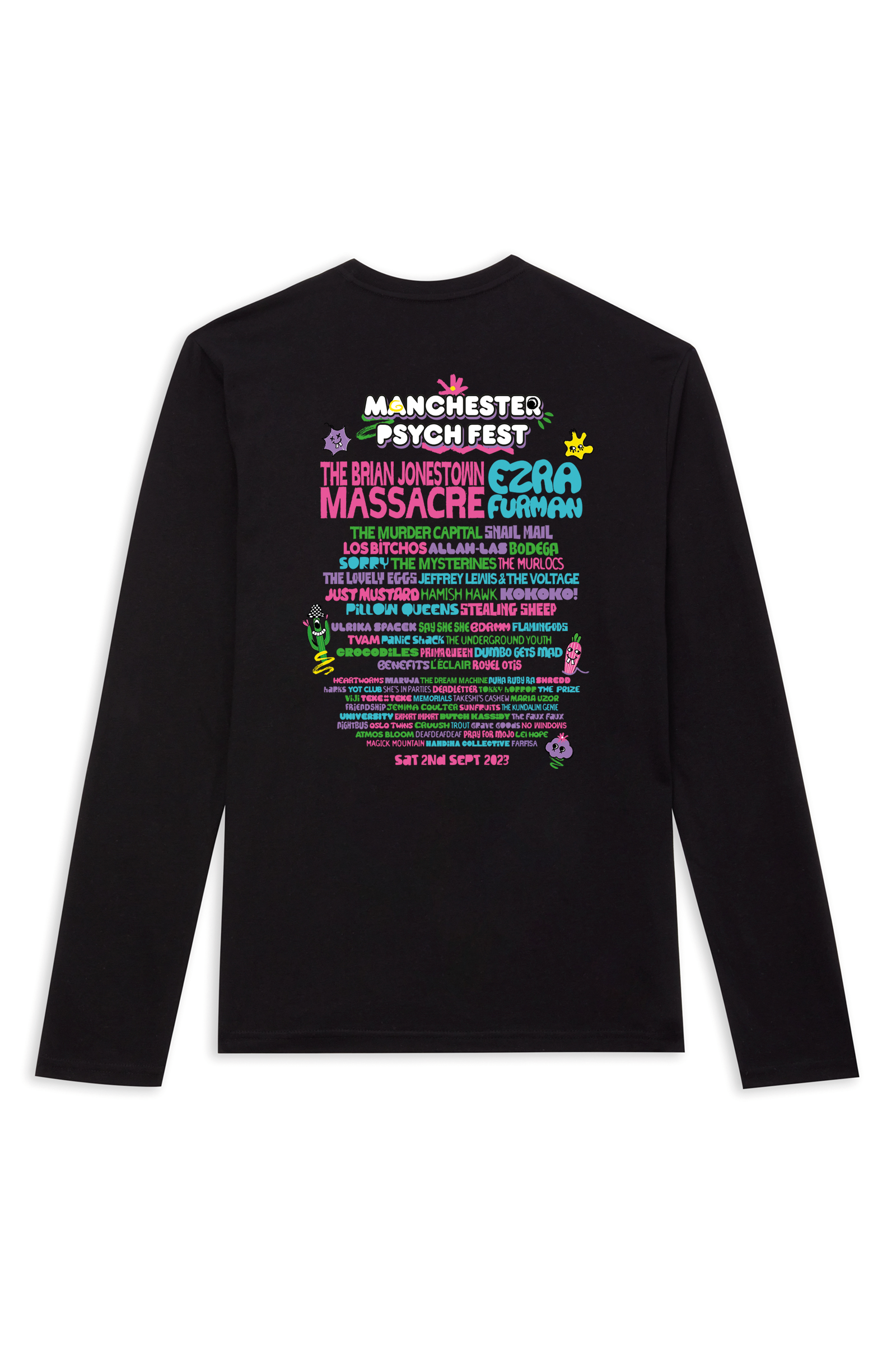 Manchester Psych Fest 2023 Festival Long Sleeve T-Shirt - Black