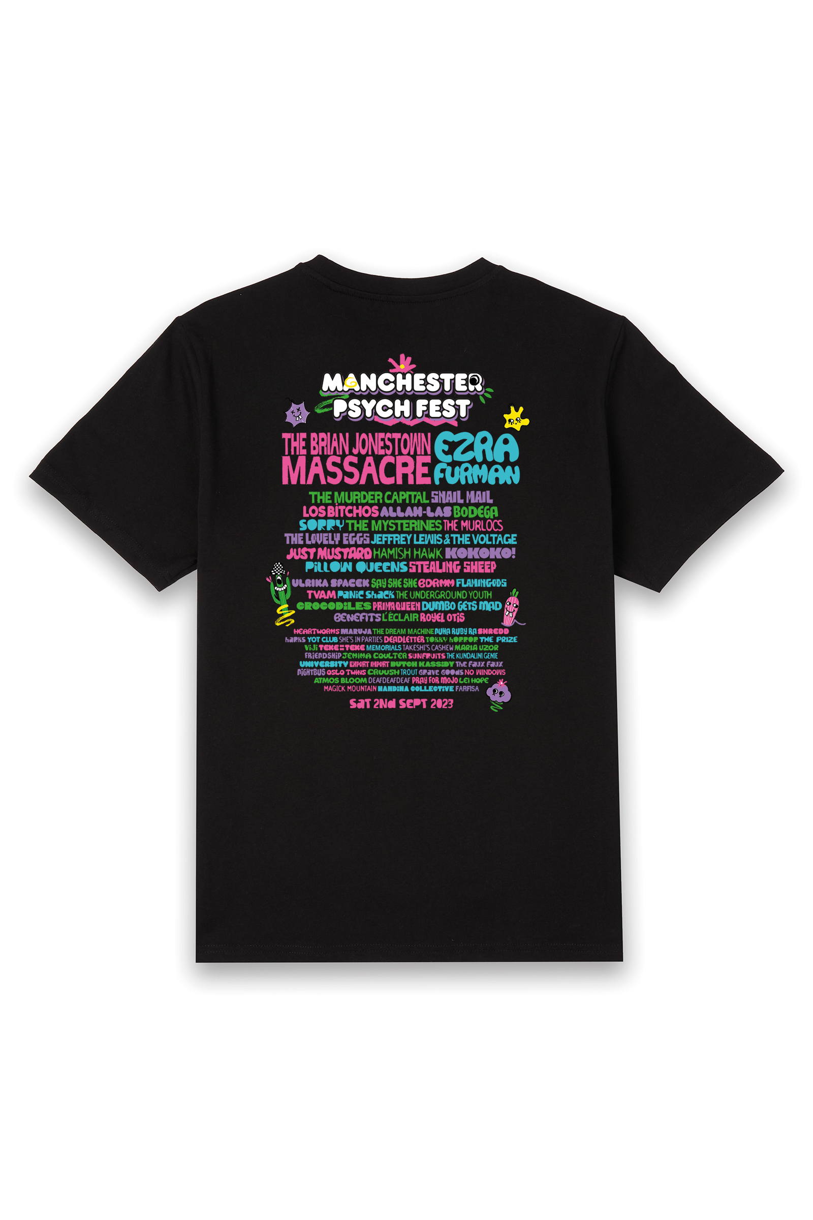 Manchester Psych Fest 2023 Festival Short Sleeve T-Shirt - Black