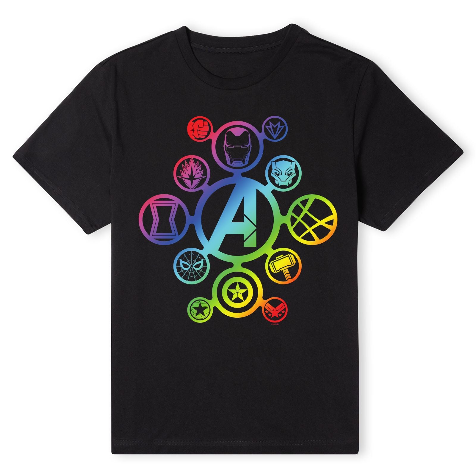 Official Marvel Avengers Rainbow Icon Unisex T-Shirt