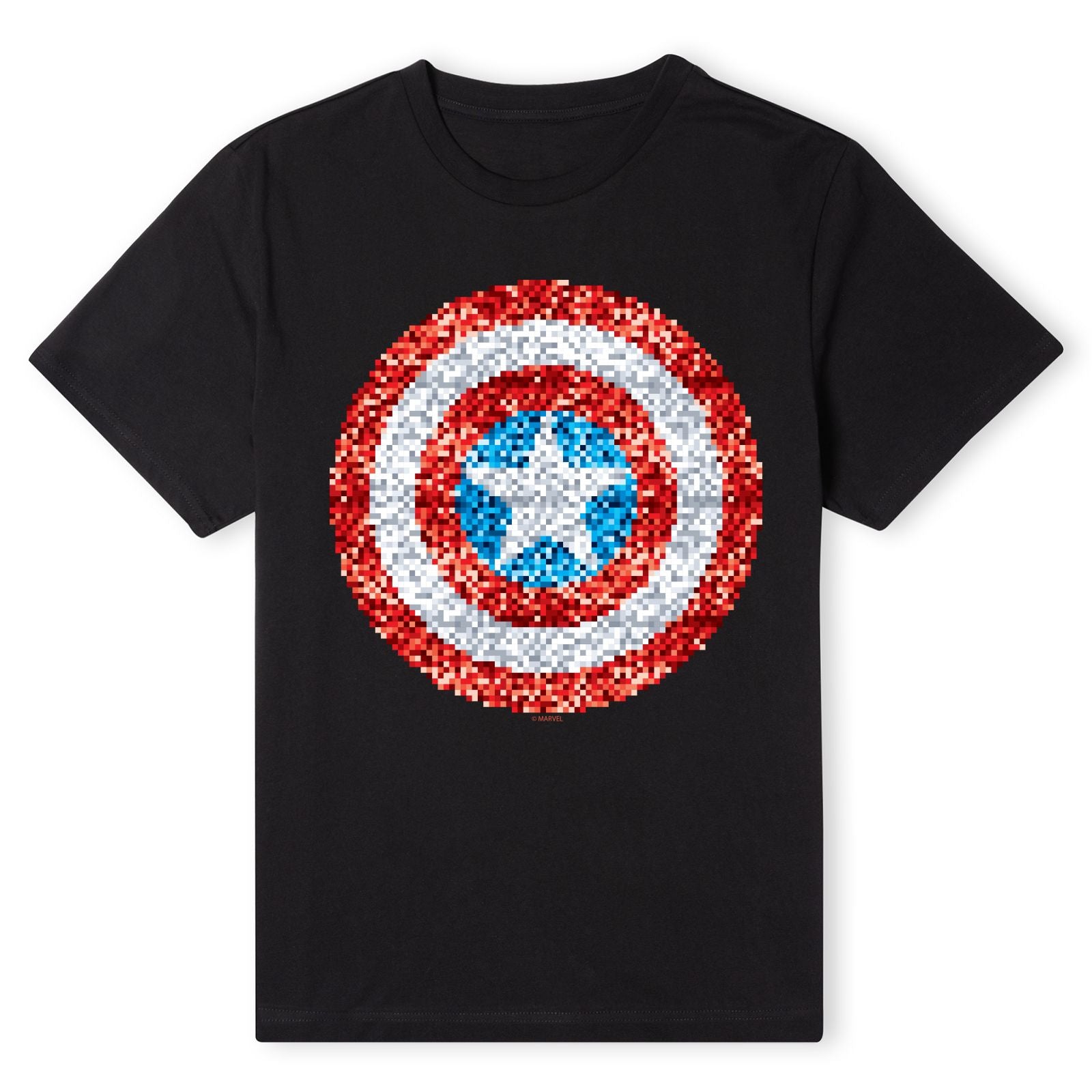 Official Marvel Captain America Pixelated Shield Unisex T-Shirt