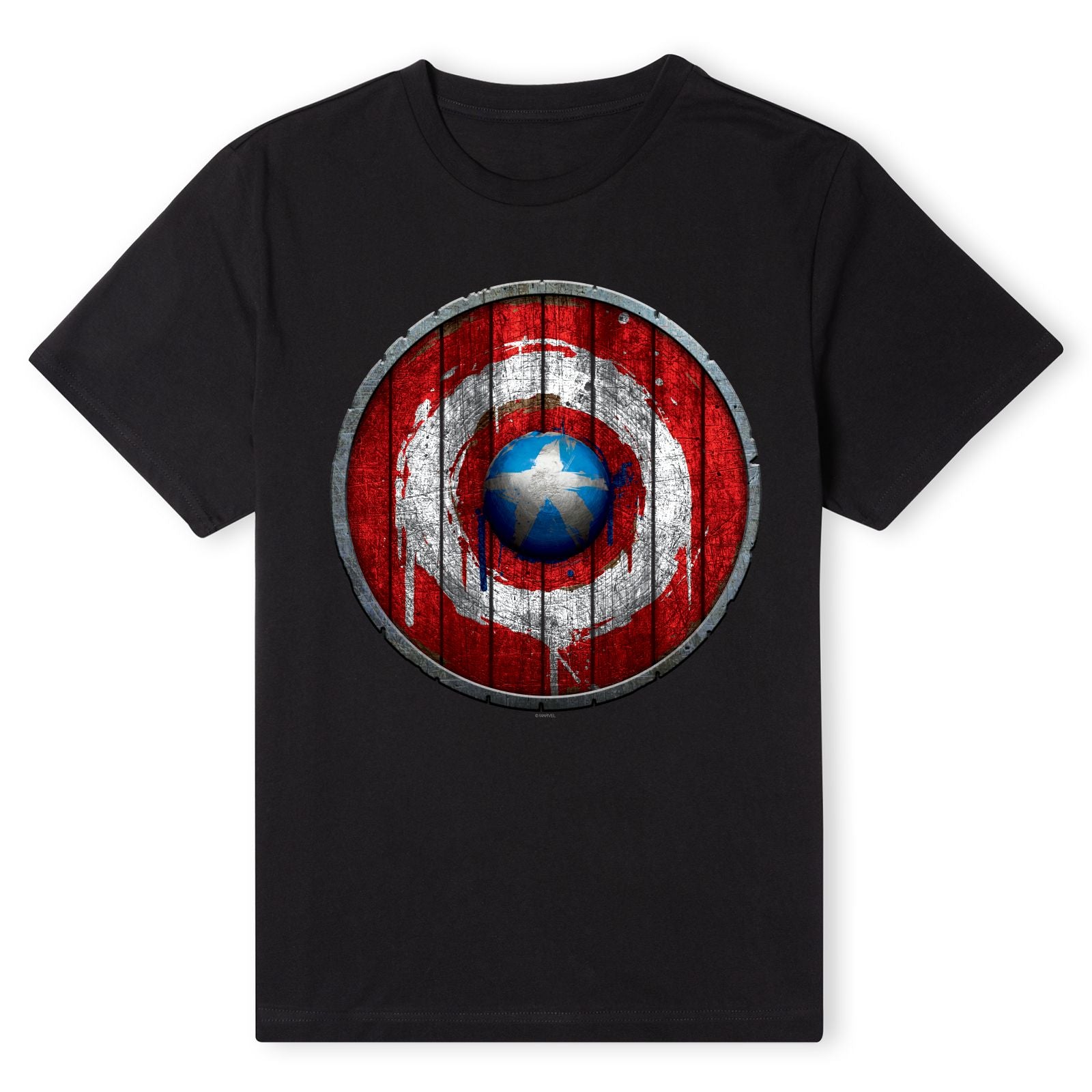 Official Marvel Captain America Wooden Shield Unisex T-Shirt